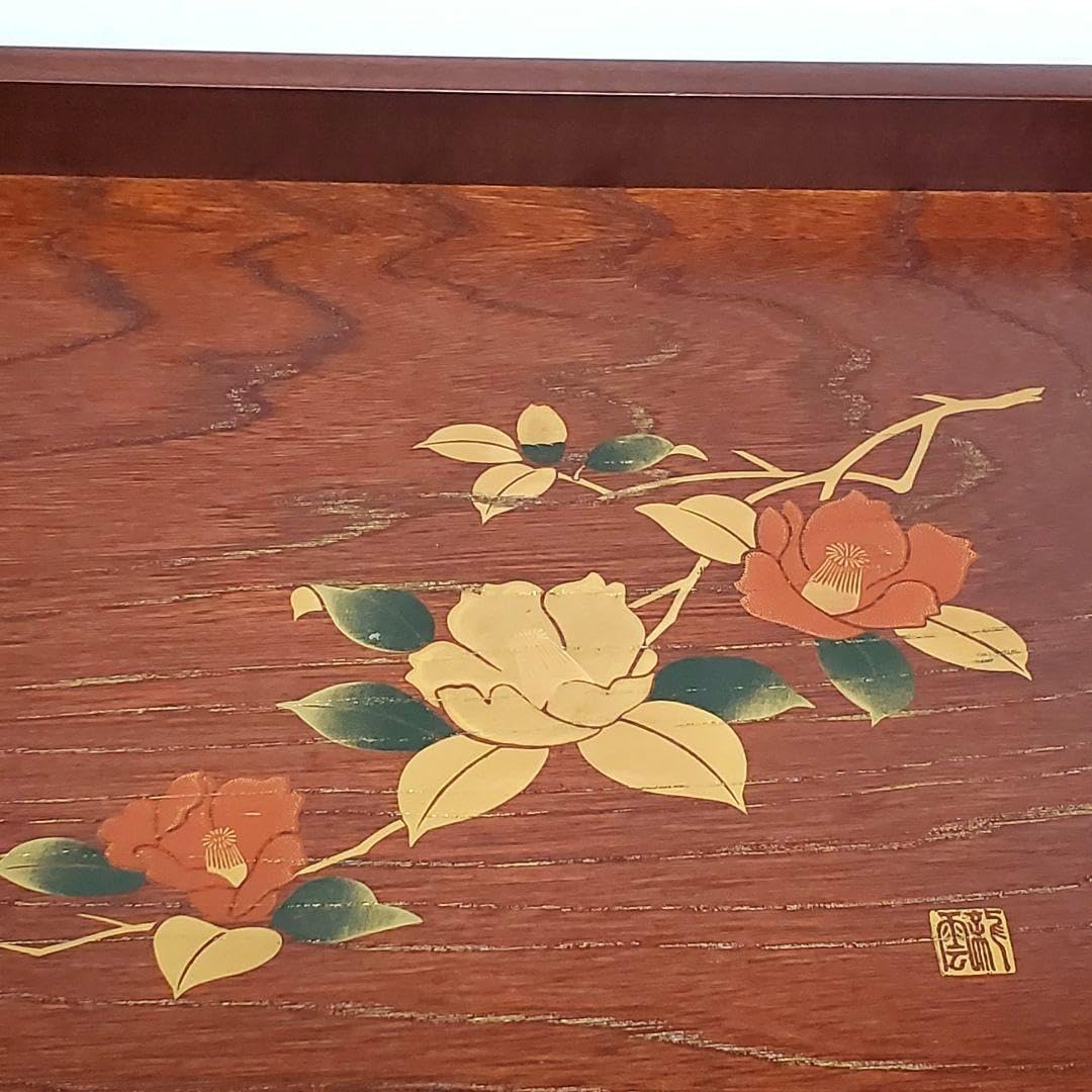 Amazon｜会津塗 木製花柄盆 約44cm×28cm｜トレイ・盆 オンライン通販